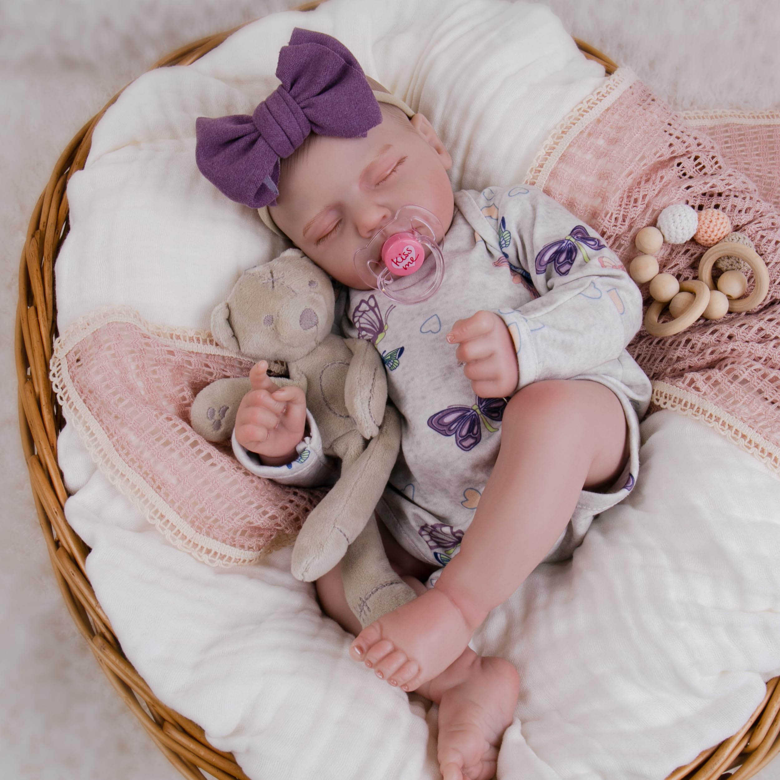 Milidool Reborn 20inch doll face detail showing lifelike features for comforting play