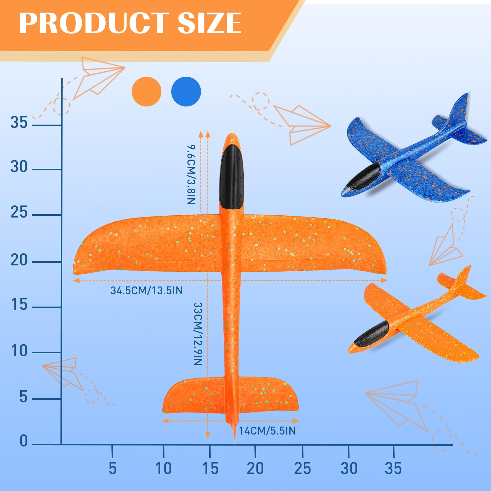 Milifox foam plane in flight demonstrating a smooth open-area glide.
