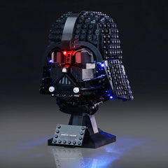 Mililier Darth Vader helmet LED kit lights the front for dramatic display.