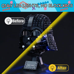 Mililier Vader helmet wires hidden between bricks for a clean look.