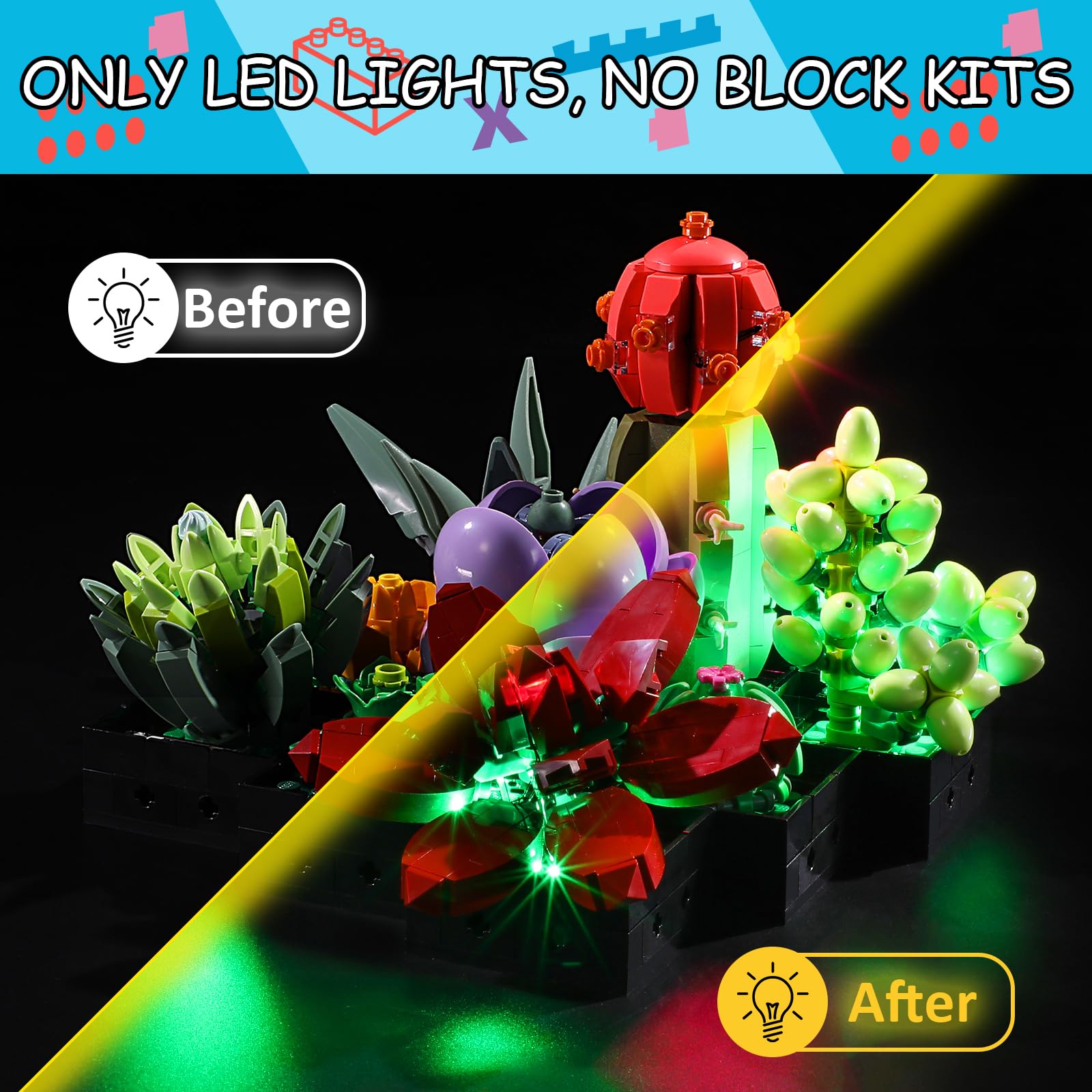 Mililier LED light kit for Lego 10309 hidden wiring keeps bricks clean