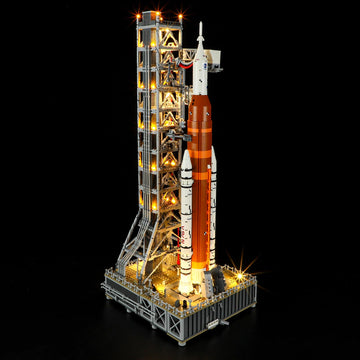 Mililier LED light kit for Lego 10341 Artemis, front-lit display enhances nighttime viewing.