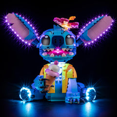Mililier LED Light Kit for Lego 43249 Stitch assembly demonstrates precise fit and enhanced display.