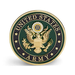 Military Gift Shop Army Valor Prayer Coin close-up showing 3D textured craftsmanship