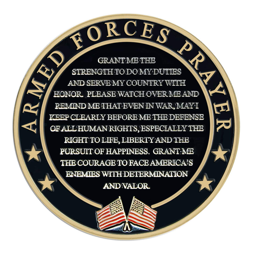 Military Gift Shop Army Valor Prayer Coin 2.5-inch diameter for bold display