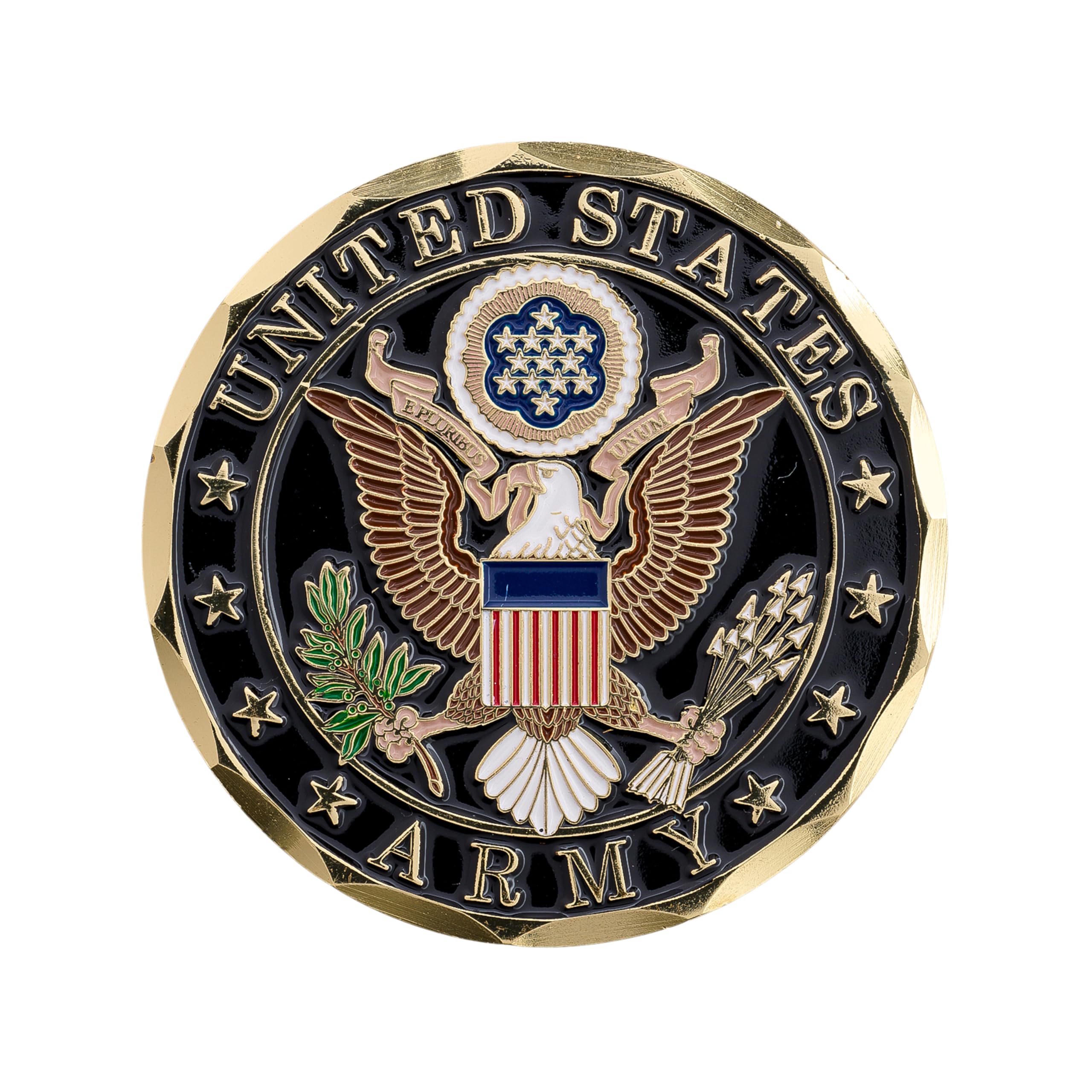 Military Gift Shop Soldier's Creed Coin back view showing Army values for reflection and legacy.