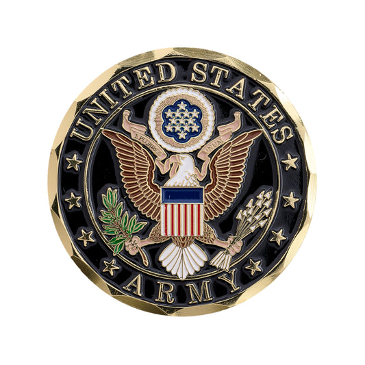 Military Gift Shop Soldier's Creed Coin back view showing Army values for reflection and legacy.