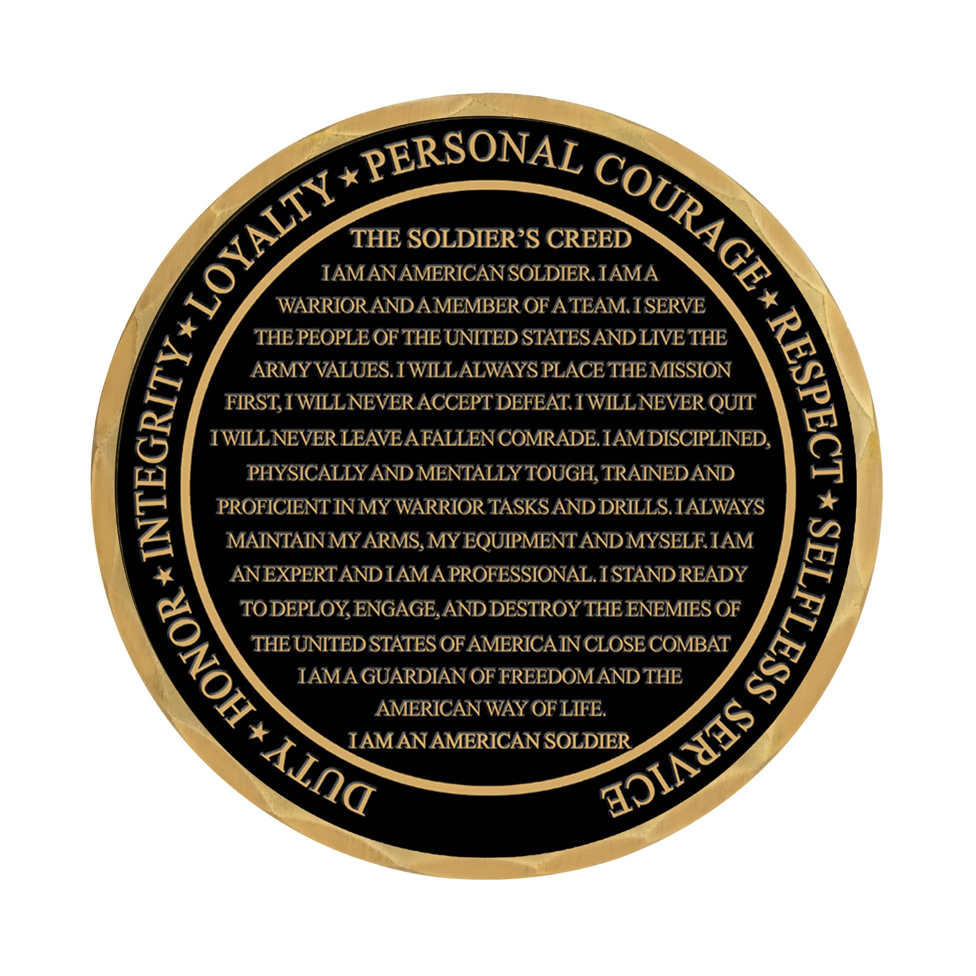 Military Gift Shop Soldier's Creed Coin for veterans and active duty supporters.