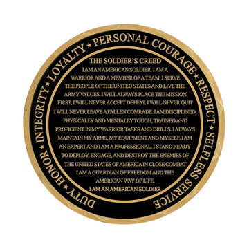 Military Gift Shop Soldier's Creed Coin for veterans and active duty supporters.