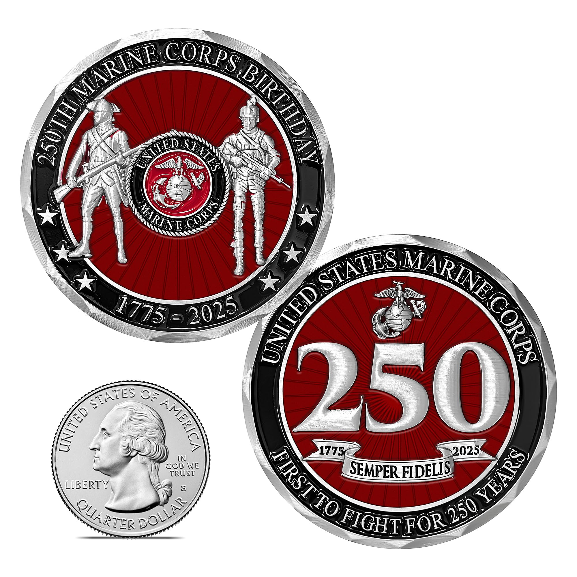Military Gift Shop USMC 250th coin SDVOSB owned production supports families.