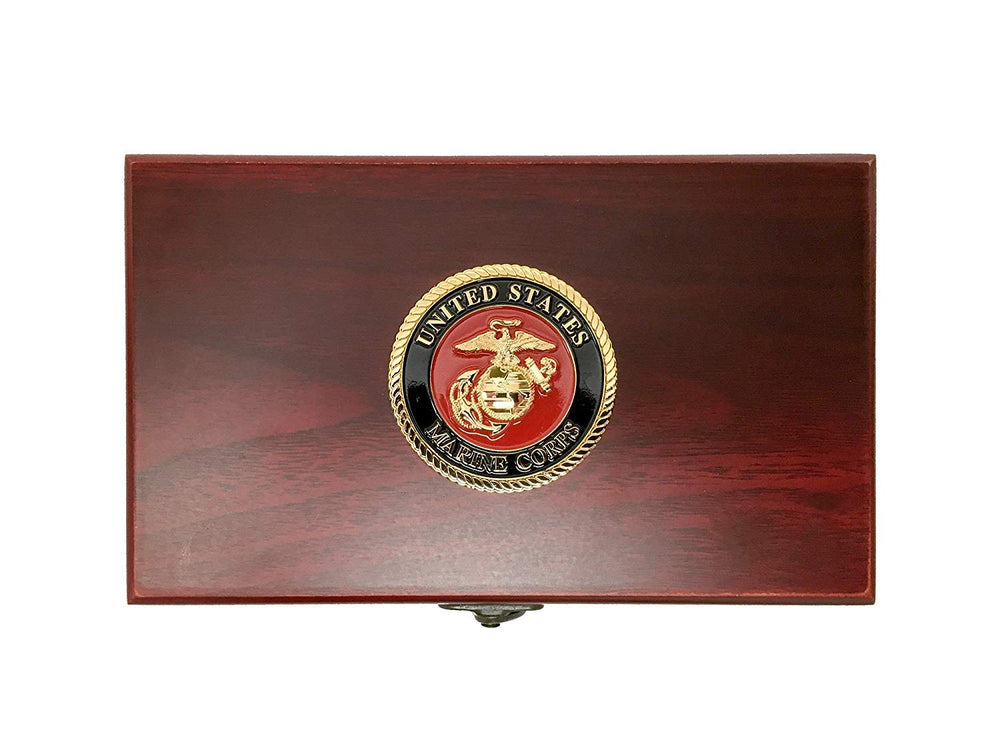 Military Gift Shop office-decor-ready Marine Corps gift set for display.