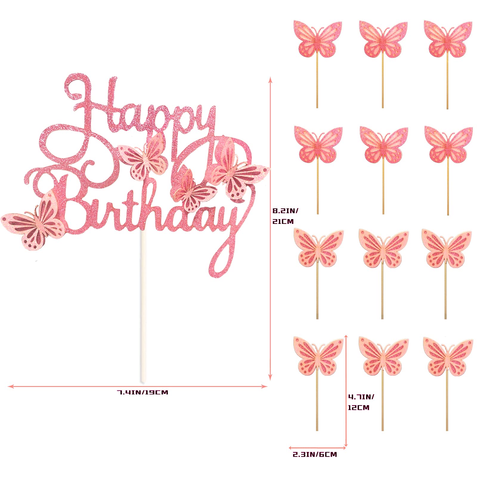 MILIYUKI butterfly topper sticks included for easy cake placement.