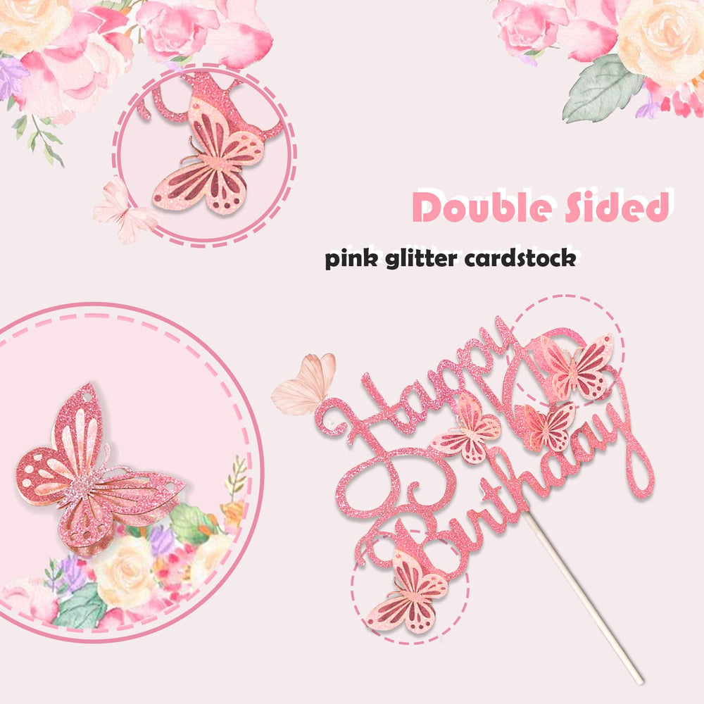 MILIYUKI glitter butterfly topper detail adds sparkle to treats.