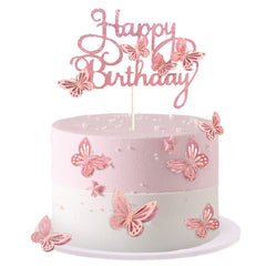 MILIYUKI butterfly cake topper pink adds instant celebration to birthdays.