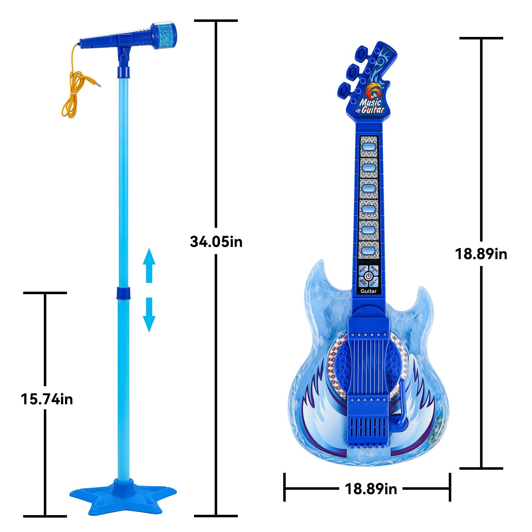 Milk Frog electric guitar with strap for portable practice and creative play