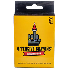MilkToast Brands Offensive Crayons Holiday Edition with bright colors for playful coloring.