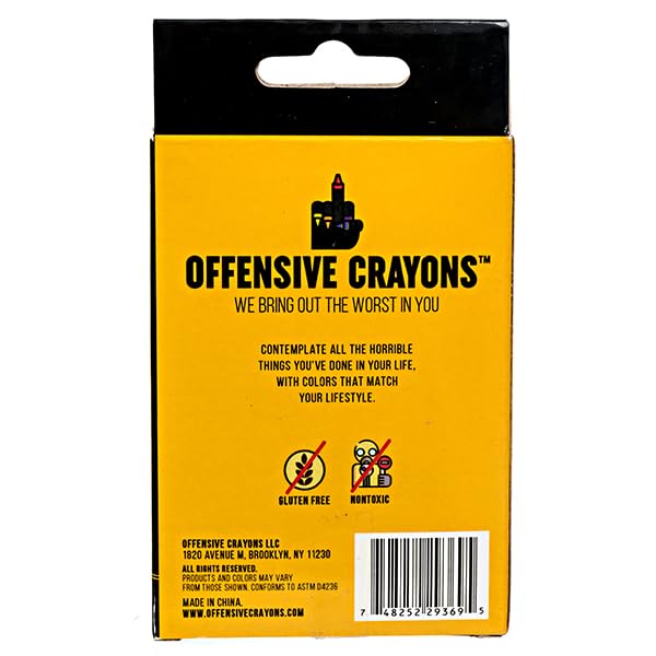 MilkToast Brands Offensive Crayons Original Edition box open, ready for Secret Santa and gift exchanges