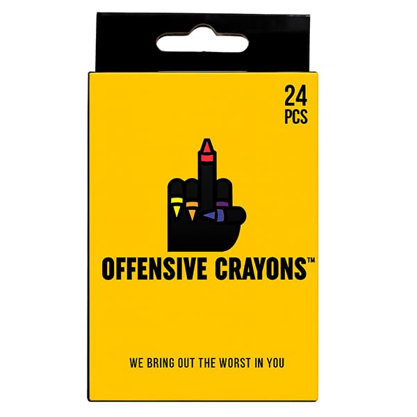 MilkToast Brands Offensive Crayons Original Edition pack front, ideal gag gift for adults and coworkers