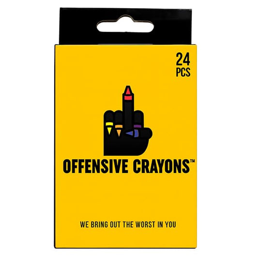 MilkToast Brands Offensive Crayons Original Edition pack front, ideal gag gift for adults and coworkers
