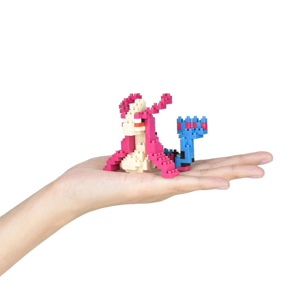 Milotic nanoblock palm-sized creation ideal for desk display.