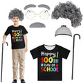 Miltrs old man costume kit features a festive 100 Days T shirt for play and school events.