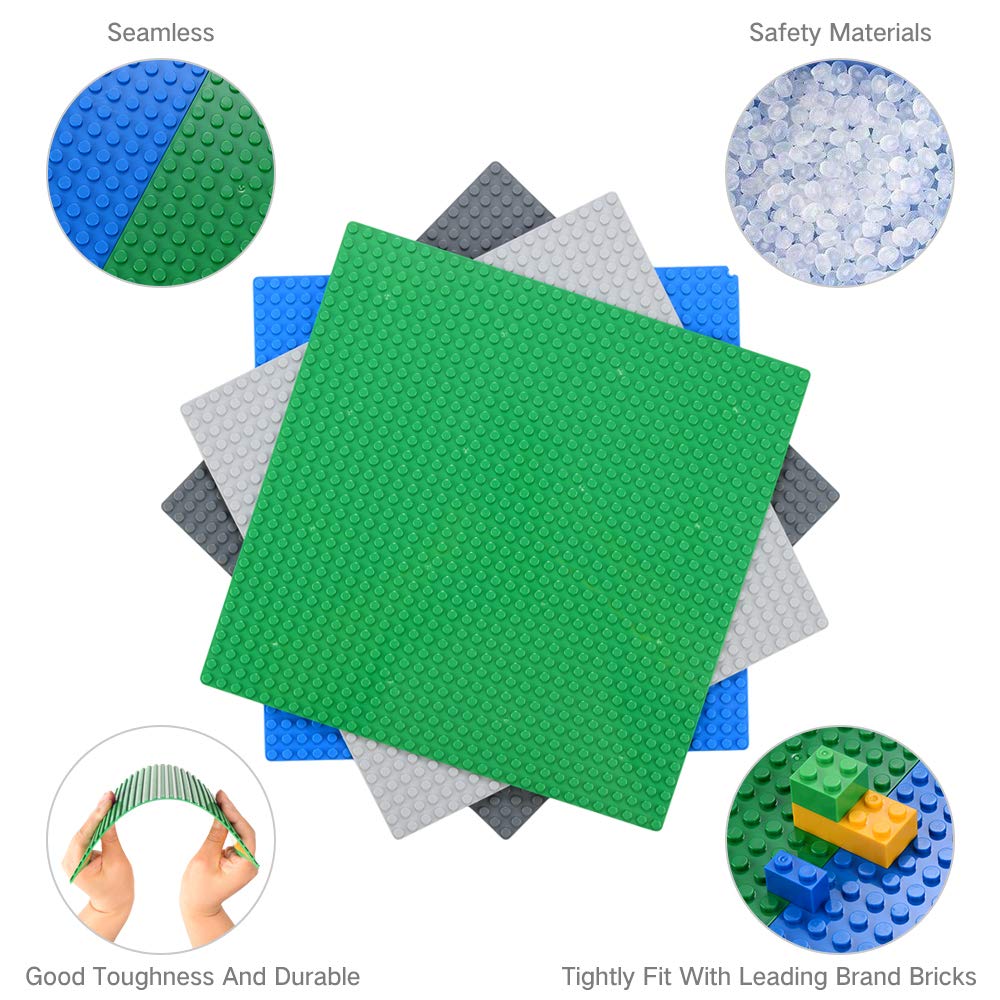 MIMAX four-pack green baseplates ready for classroom or playroom use