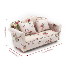 Minamzee 1:12 dollhouse double sofa, elegant seating for living room scenes