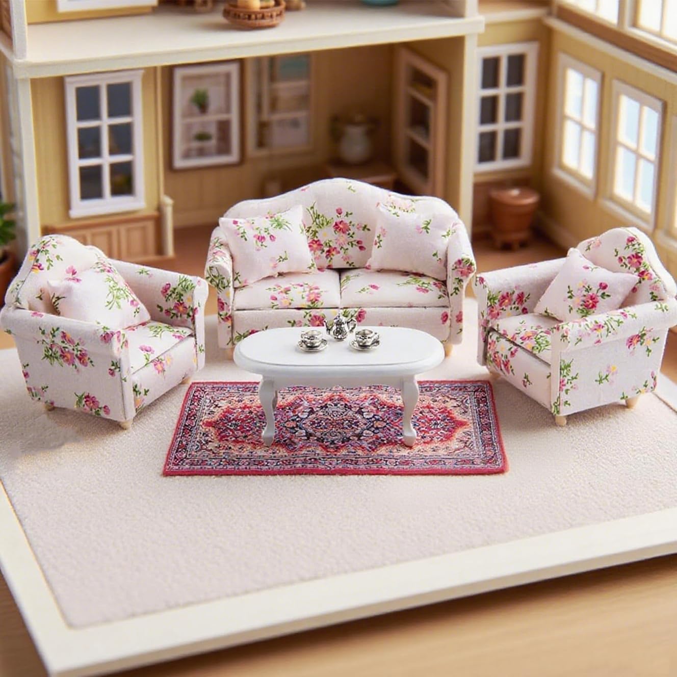 Minamzee 1:12 dollhouse single sofa focus, durable wooden construction for lasting play