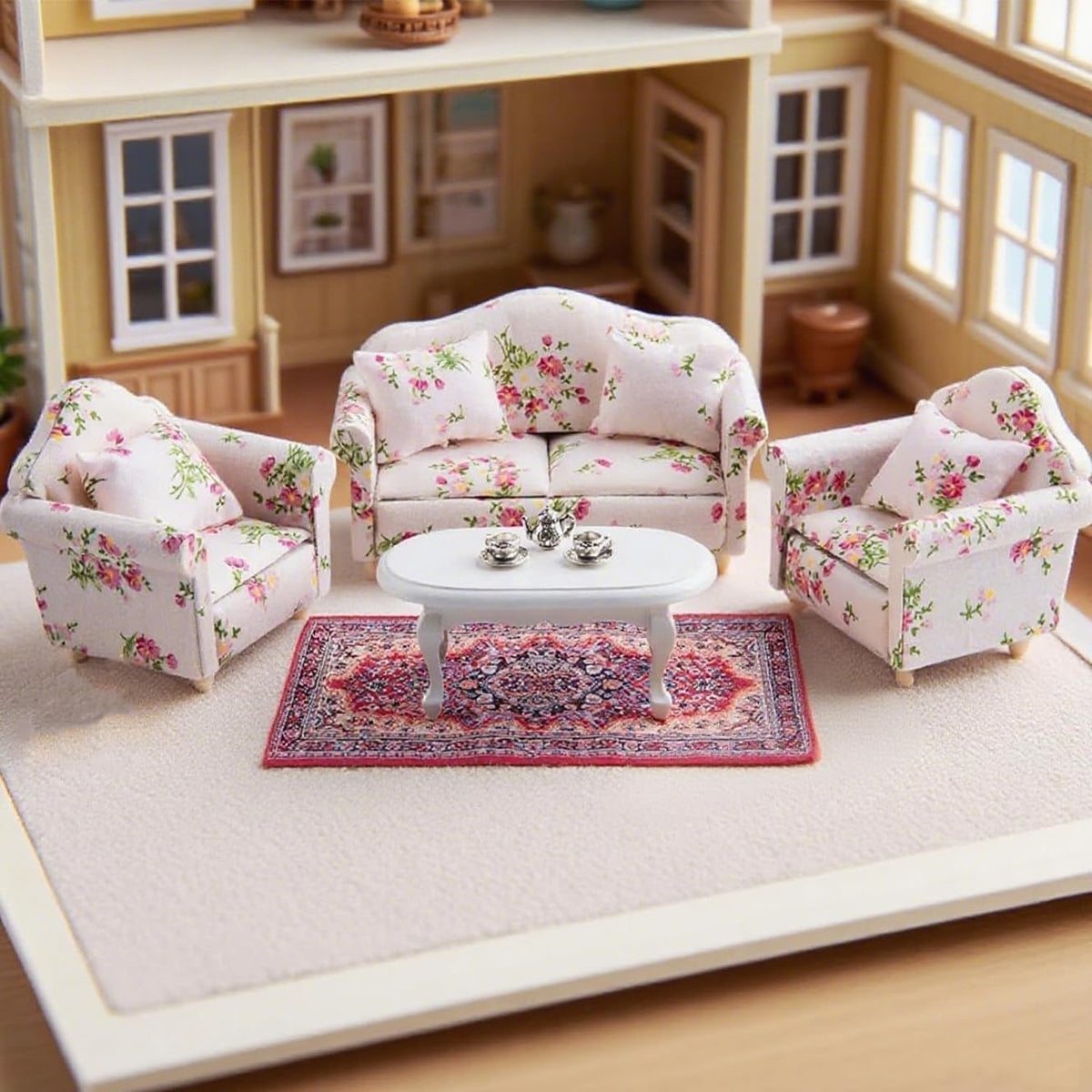 Minamzee 1:12 dollhouse single sofa focus, durable wooden construction for lasting play