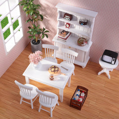 Minamzee miniature kitchen scene featuring dining setup for lifelike play.