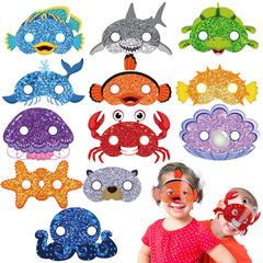 Minatee under the sea masks 24-pack in varied styles for playful kids' parties.