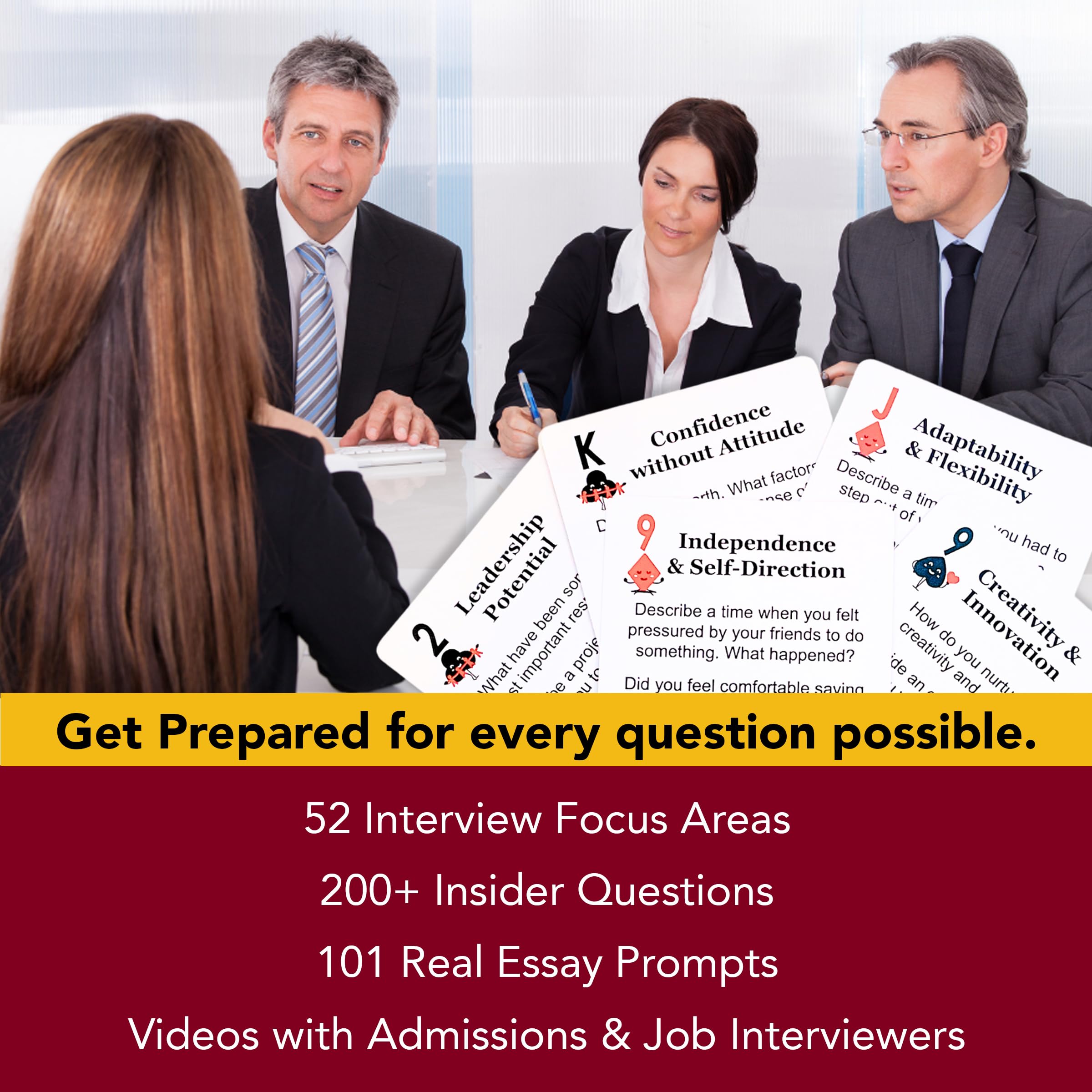Mind Brain Emotion 52 Essential Interview Skills categorized cards enable targeted practice sessions.