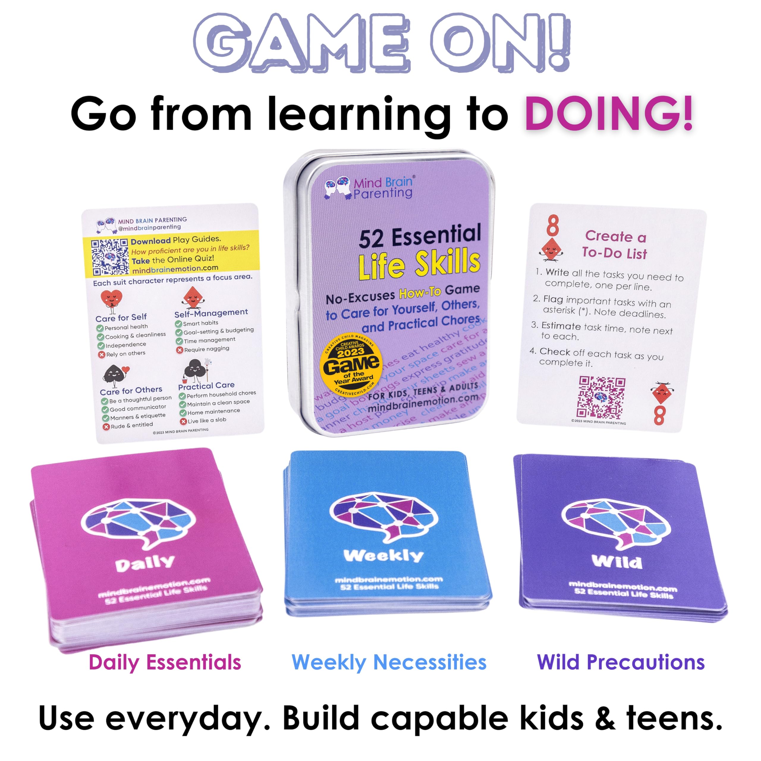 Mind Brain Emotion card deck illustrations engaging kids during practice