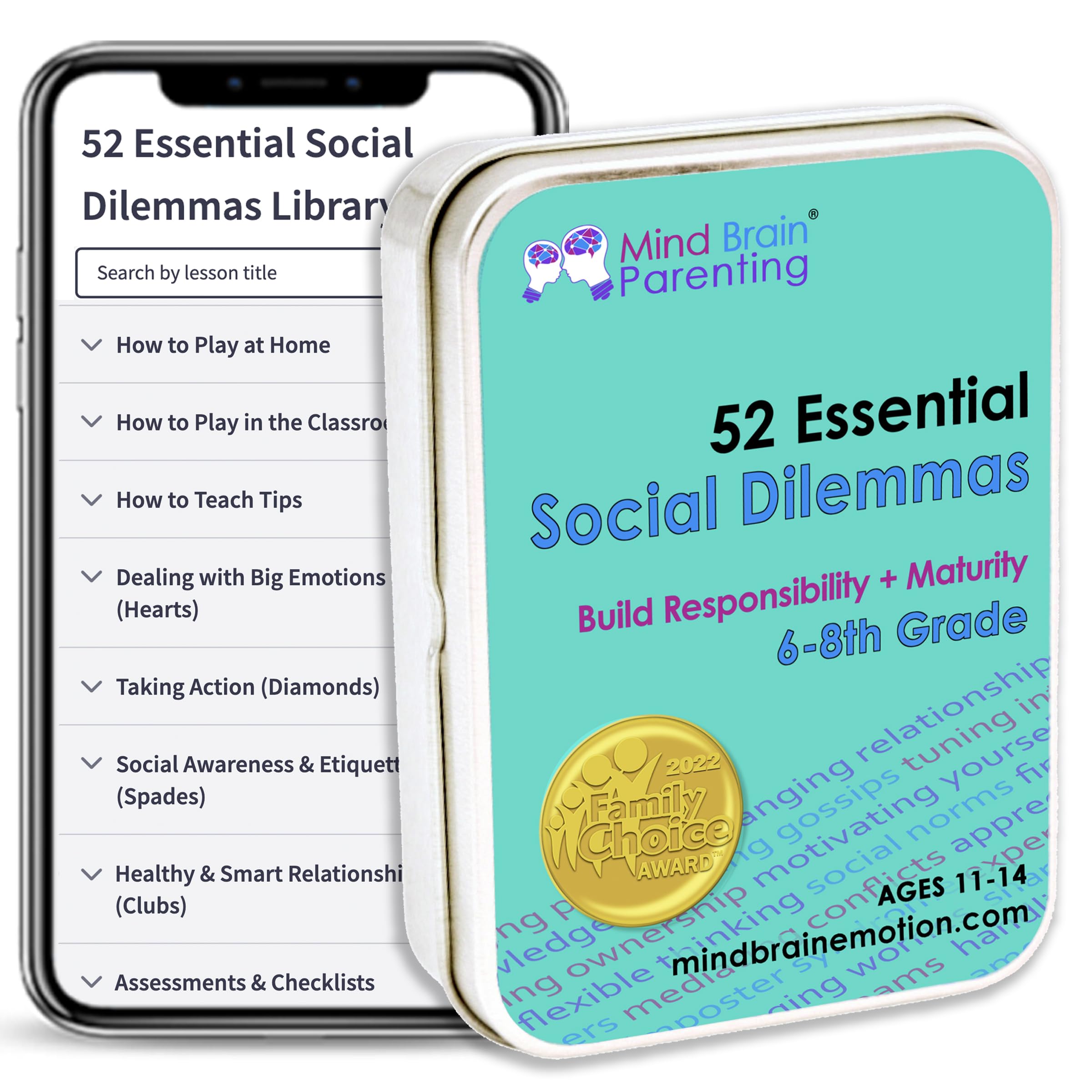 Mind Brain Emotion card game on a table promoting classroom discussion and social skills