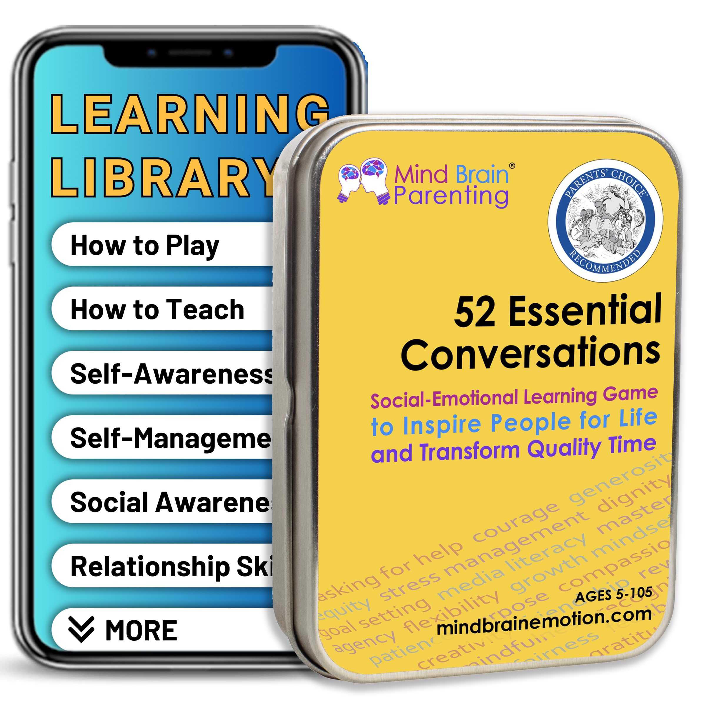 Mind Brain Emotion conversation cards deck facilitates family discussion and skill building.