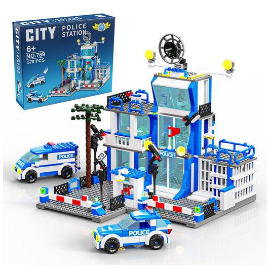 MindBox city police station building set boosts creativity through imaginative play.