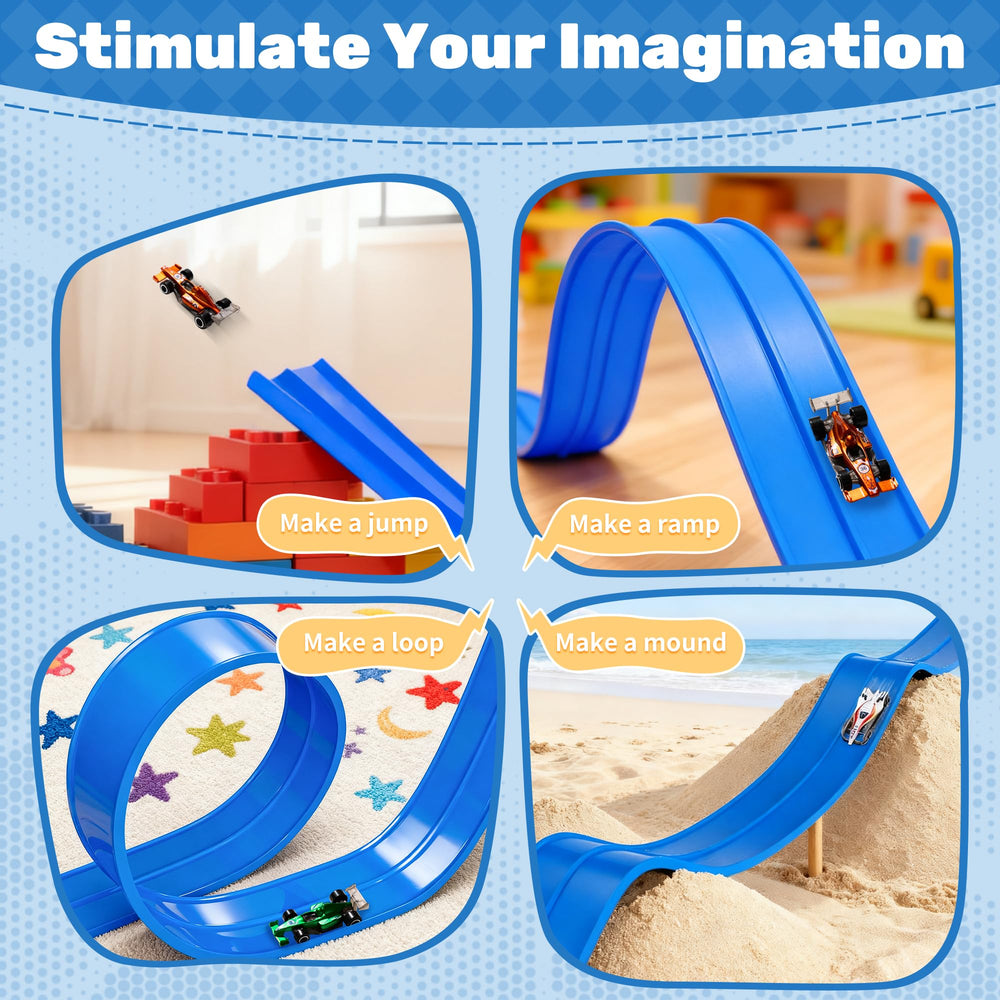MINDNOOK portable roll-up track shown compact for on-the-go play