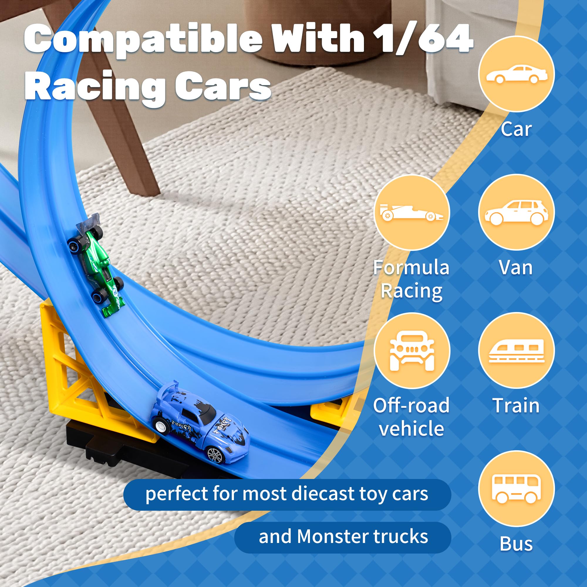 MINDNOOK suction cups securing the track on tiles or glass for stable play