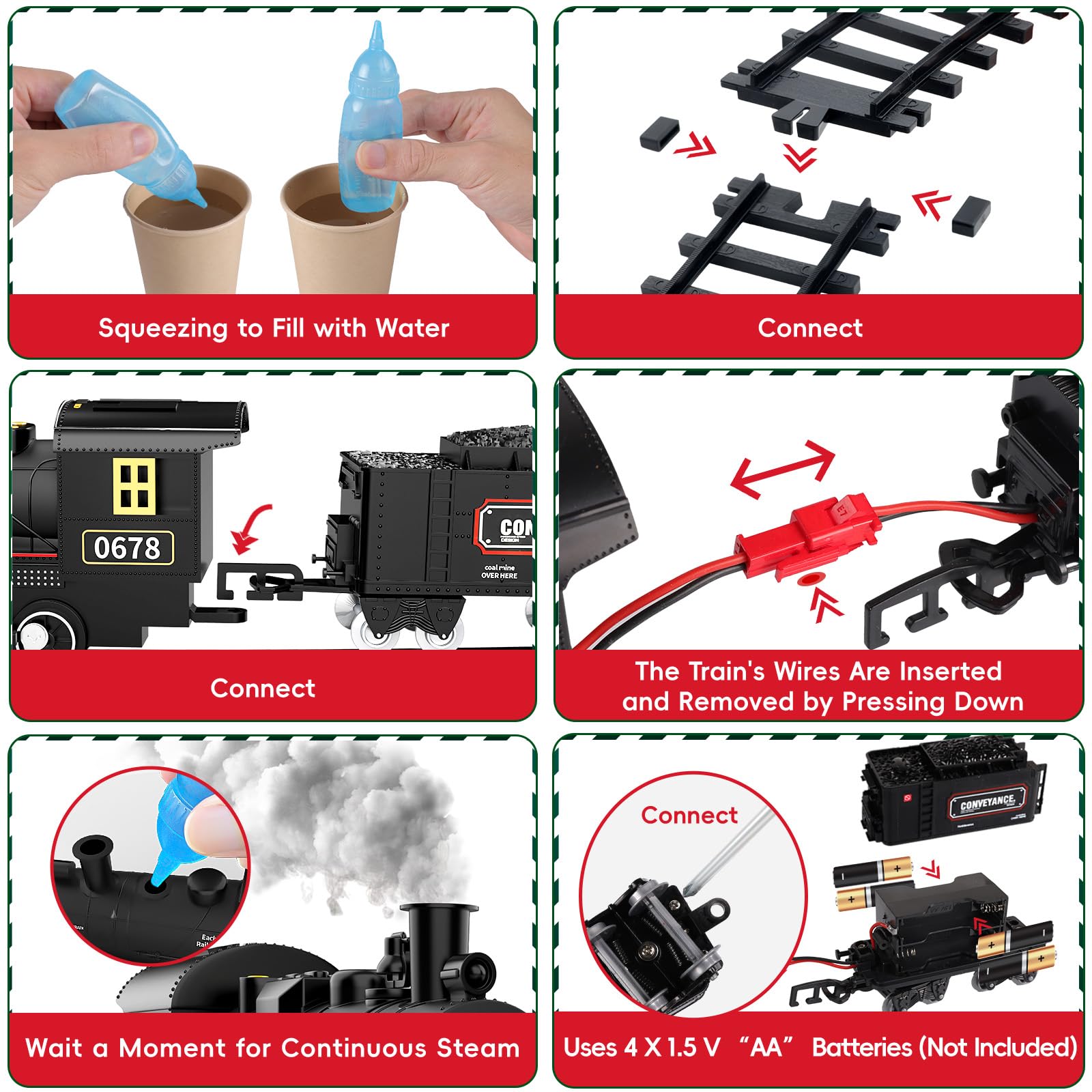 MindPal Train Set straight tracks simplify assembly and stable configurations.