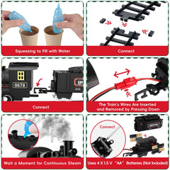 MindPal Train Set straight tracks simplify assembly and stable configurations.