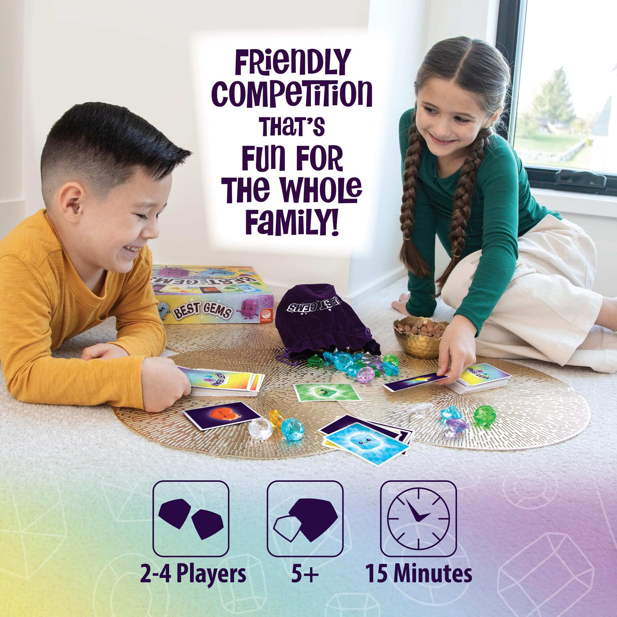 MindWare Best Gems rulebook and cards guide quick, family-friendly rounds.