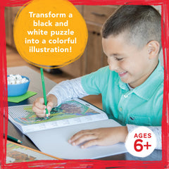 MindWare Color by Number Mystery Mosaics 14 interior pages show vibrant mosaic scenes