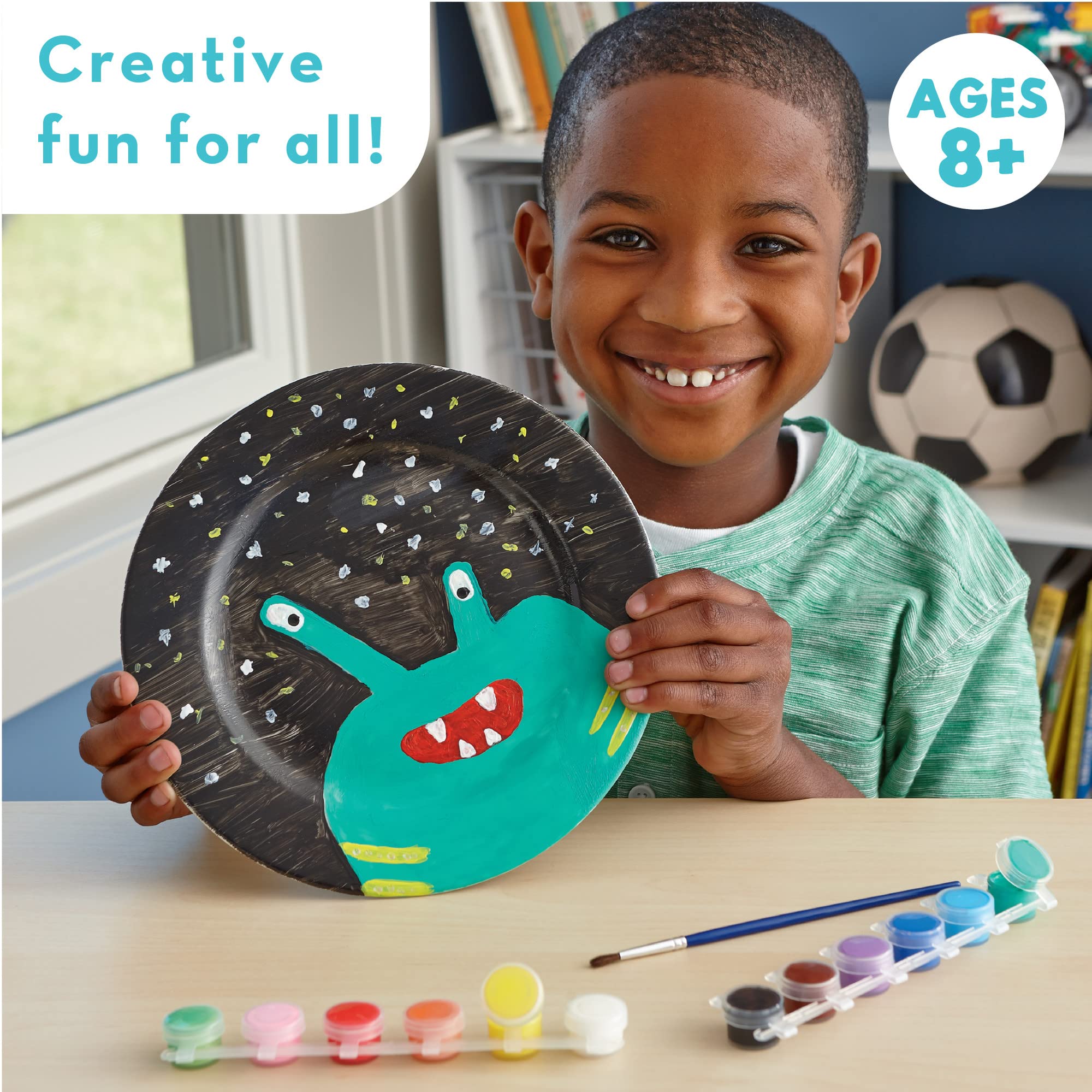 MindWare paint set shows vibrant colors ready for color mixing fun.