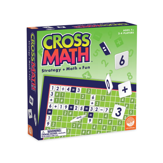 MindWare CrossMath game board ready for strategic math play at home