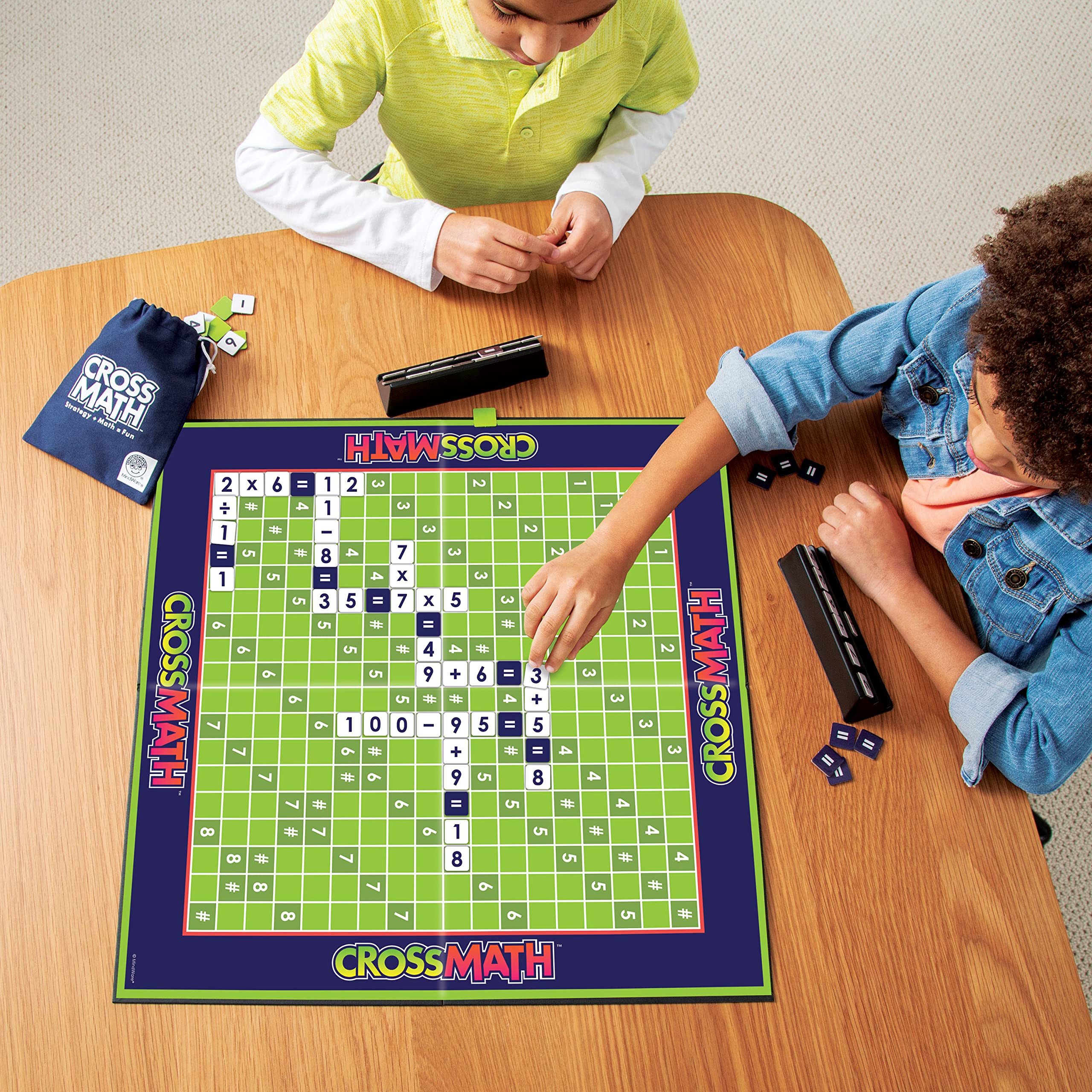 MindWare CrossMath tile racks help players stay organized during turns
