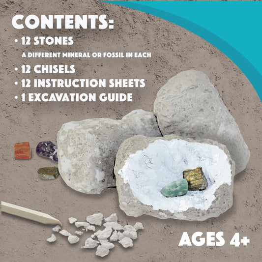 MindWare Dig It Up! Fossils clay-stone soak shows easy prep for immersive exploration.