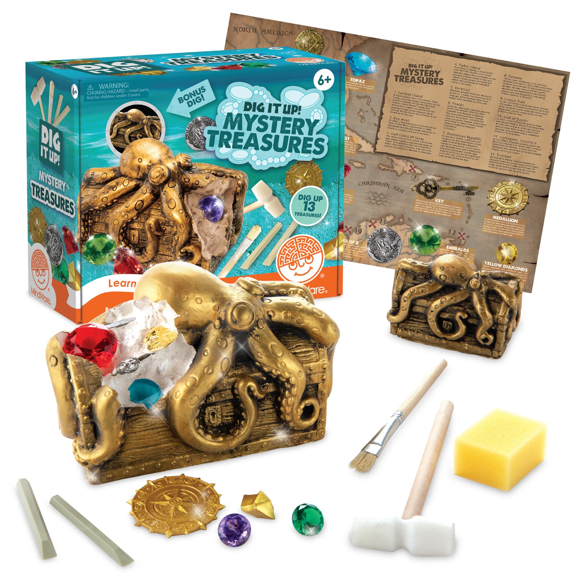 MindWare Dig It Up pirate treasure chest revealing treasures for curious kids