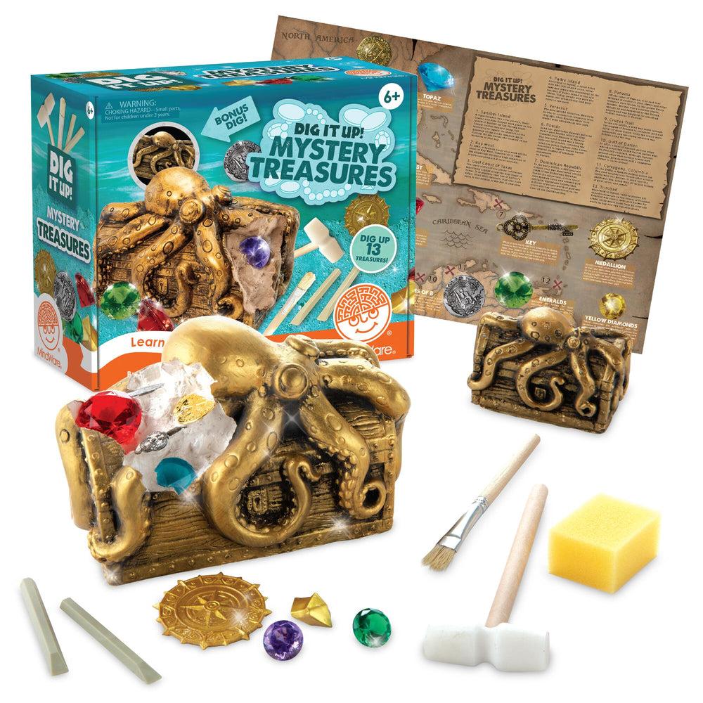 MindWare Dig It Up pirate treasure chest revealing treasures for curious kids