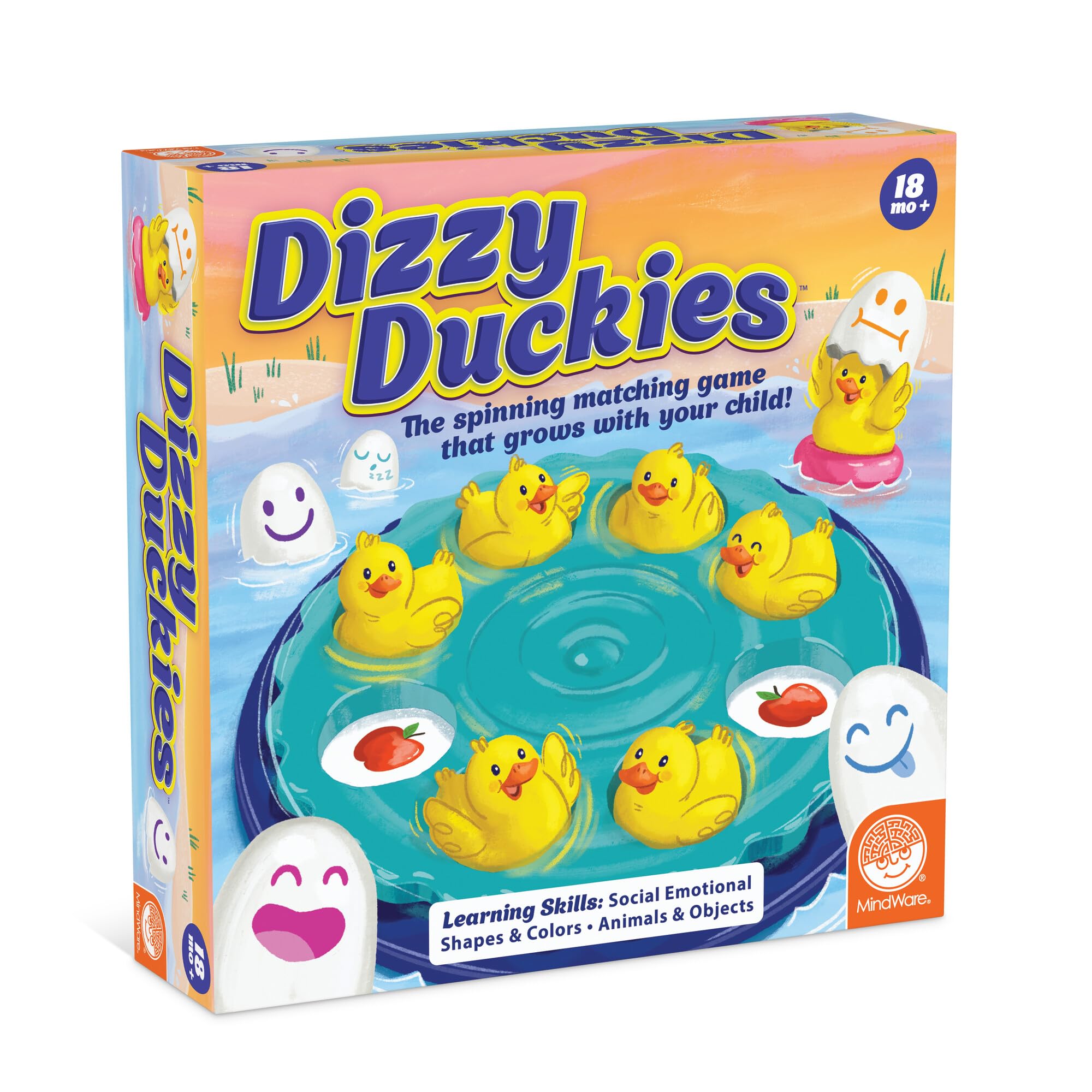 MindWare Dizzy Duckies eggshells provide sturdy pieces for safe toddler play.