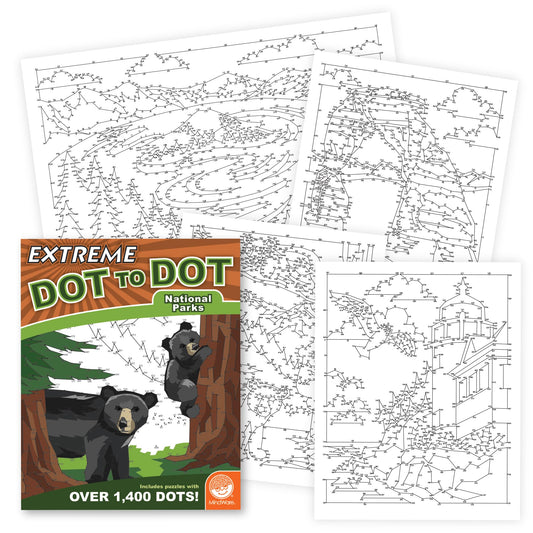 MindWare Extreme Dot-to-Dot National Parks cover sparks curiosity and creative quiet time.